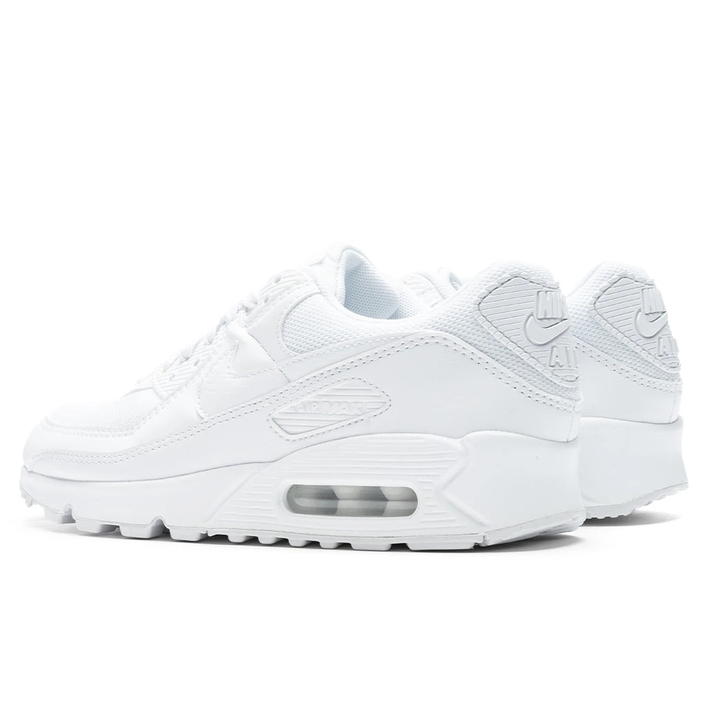 Nike Women's Air Max 90 - White/White/White 3 Nike Women's Air Max 90 - White/White/White - Image 3