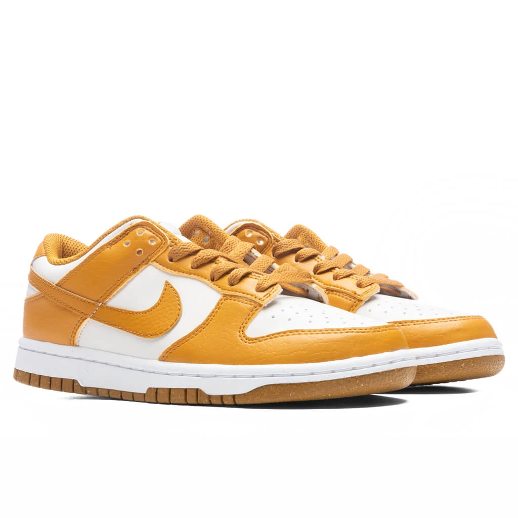 Nike Women's Next Nature Dunk Low - Phantom/Gold Suede/White 2 Nike Women's Next Nature Dunk Low - Phantom/Gold Suede/White - Image 2