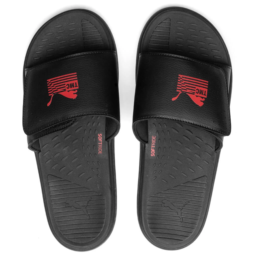 Puma X TMC SoftRide Slides - Black/High Risk Red 2 Puma X TMC SoftRide Slides - Black/High Risk Red - Image 2
