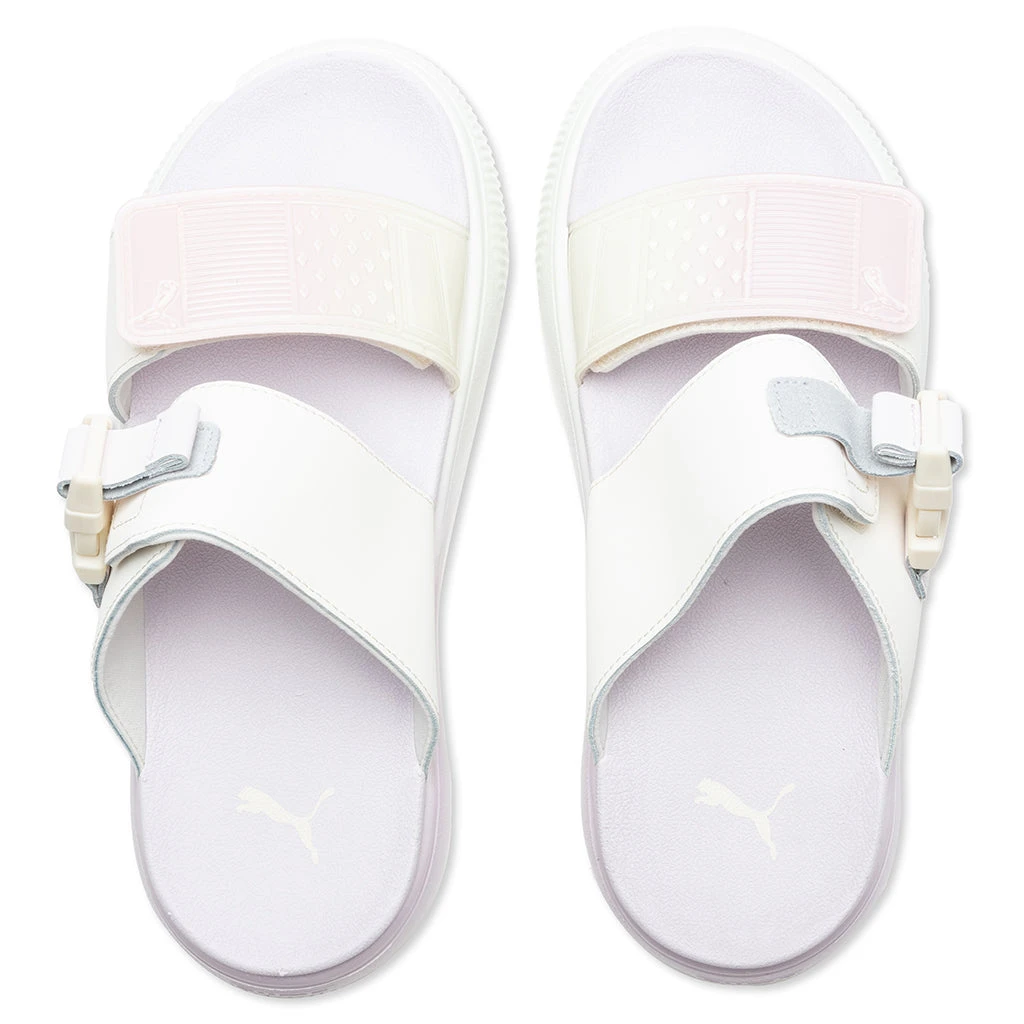 Puma Women's Suede Mayu Sandal Summer Camp - Pristine/Lavender Fog 2 Puma Women's Suede Mayu Sandal Summer Camp - Pristine/Lavender Fog - Image 2