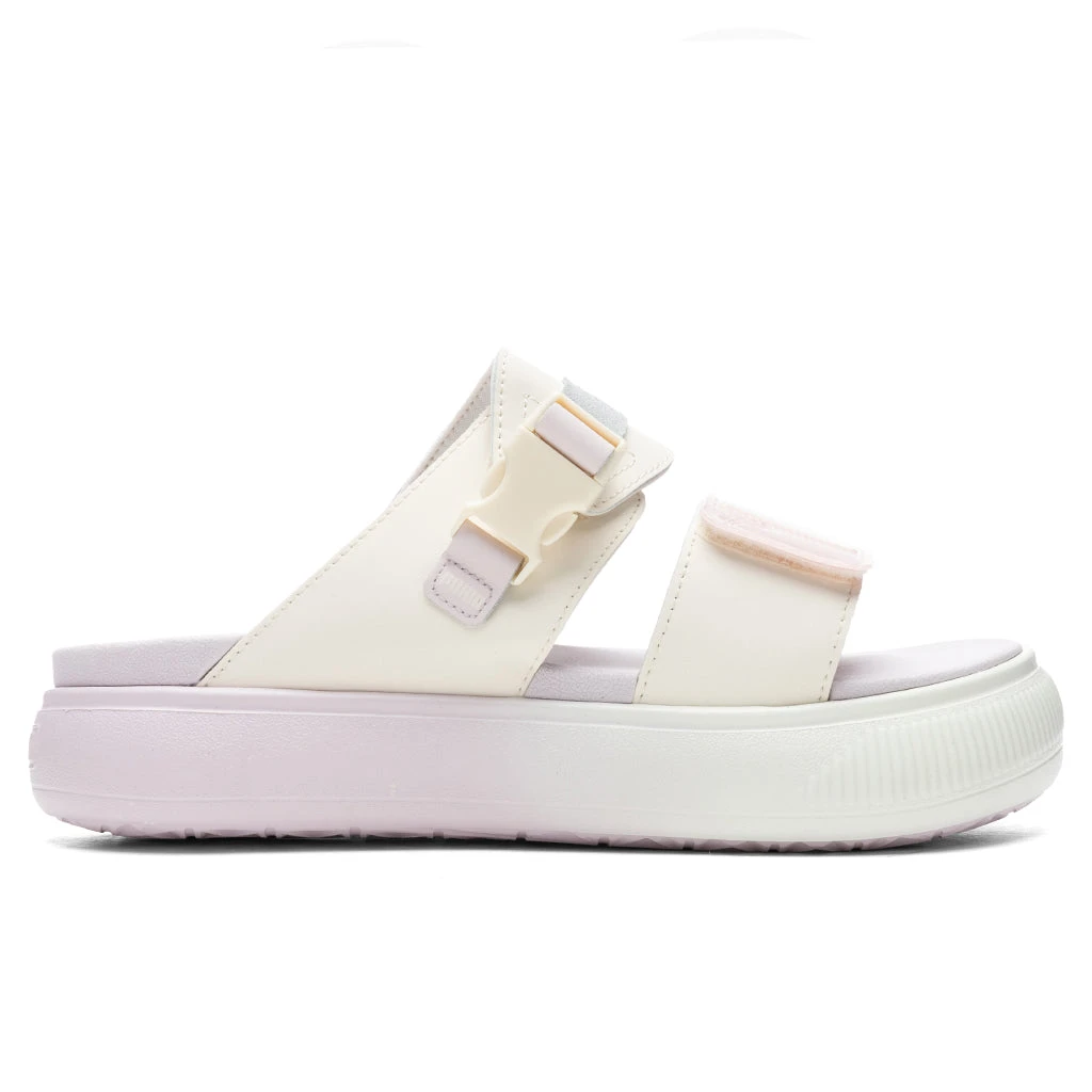 Puma Women's Suede Mayu Sandal Summer Camp - Pristine/Lavender Fog 1 Puma Women's Suede Mayu Sandal Summer Camp - Pristine/Lavender Fog