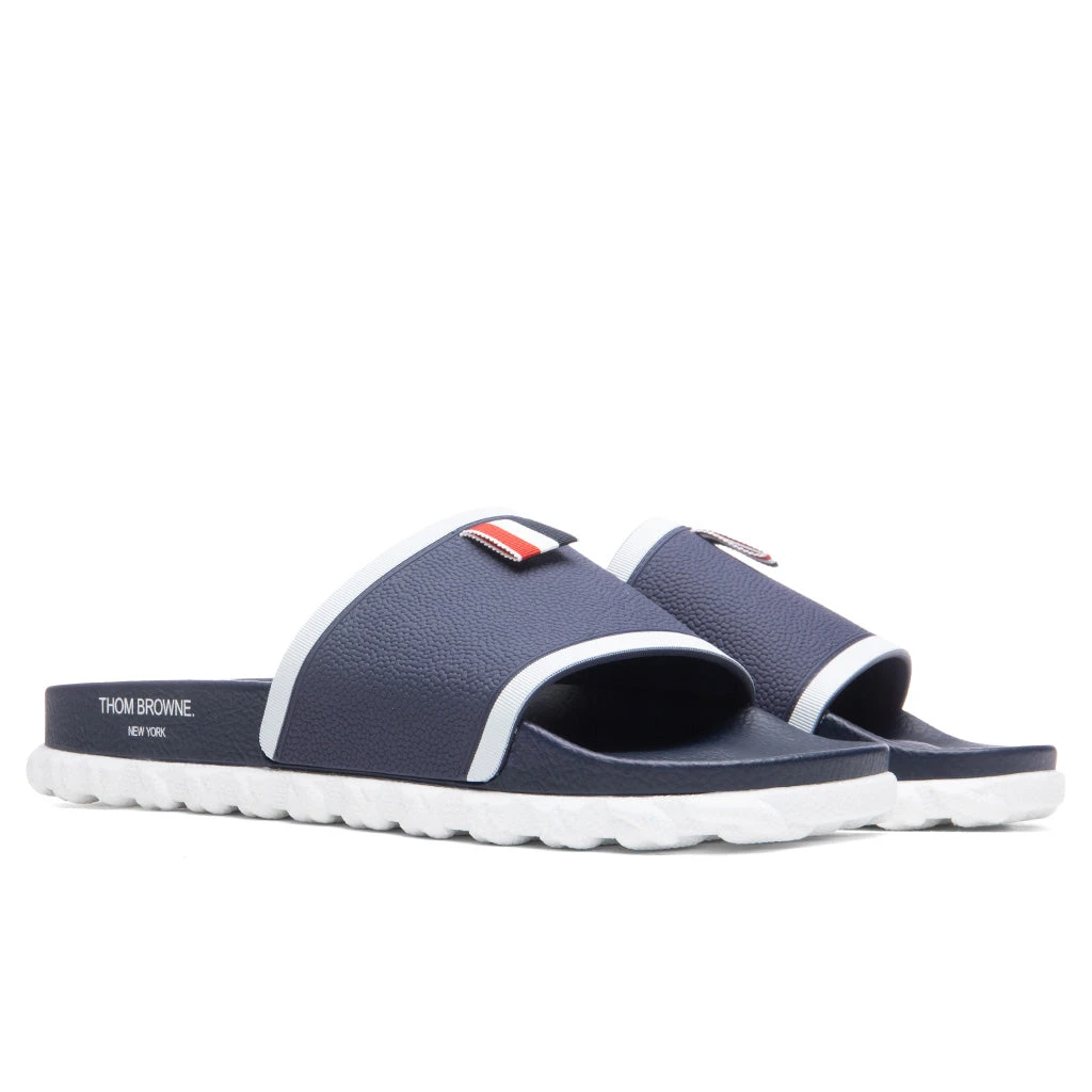 Cable Knit Sole Pool Slide - Navy 3 Cable Knit Sole Pool Slide - Navy - Image 3