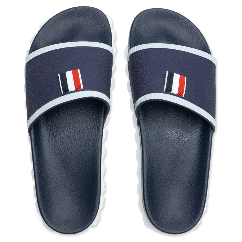 Cable Knit Sole Pool Slide - Navy 2 Cable Knit Sole Pool Slide - Navy - Image 2