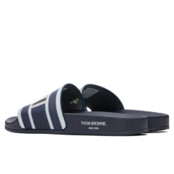 Trompe L'oeil Pool Slide - Charcoal -Best Shoes Shop Thom Browne Trompe L oeil Pool Slide Charcoal MFL054M 05690 015 06 19 2021 01 3