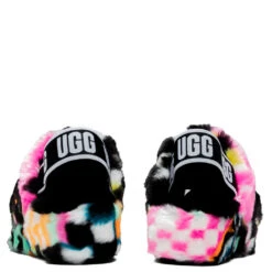 Ugg Women's Fluff Yeah Checks Slide - Black/Multi -Best Shoes Shop UGG Women s Fluff Yeah Checks Slide Black Multi 1135510 BLKM 08 30 22 Feature JORDAN 4