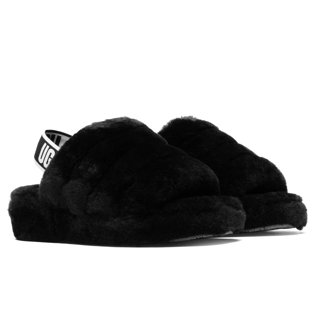 Ugg Women's Fluff Yeah Slide - Black 2 Ugg Women's Fluff Yeah Slide - Black - Image 2