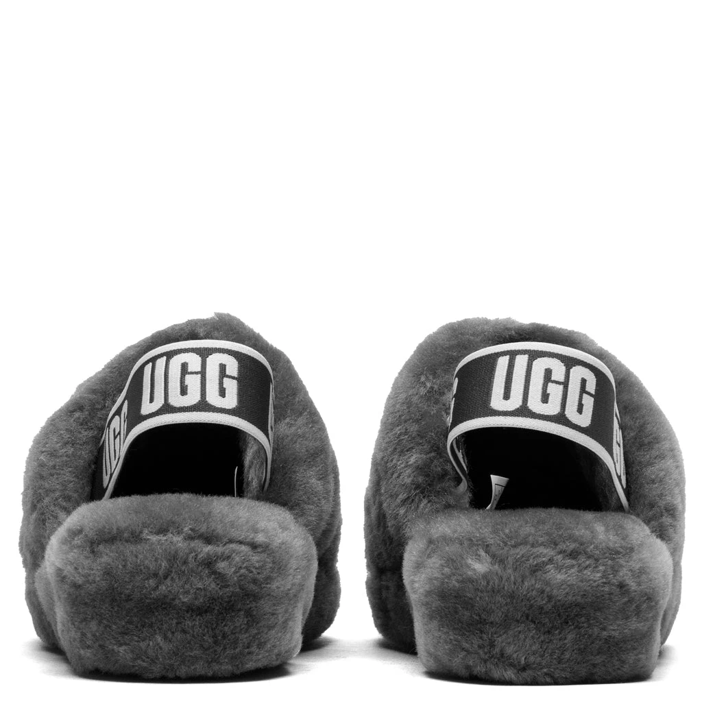 Ugg Women's Fluff Yeah Slide - Charcoal 4 Ugg Women's Fluff Yeah Slide - Charcoal - Image 4