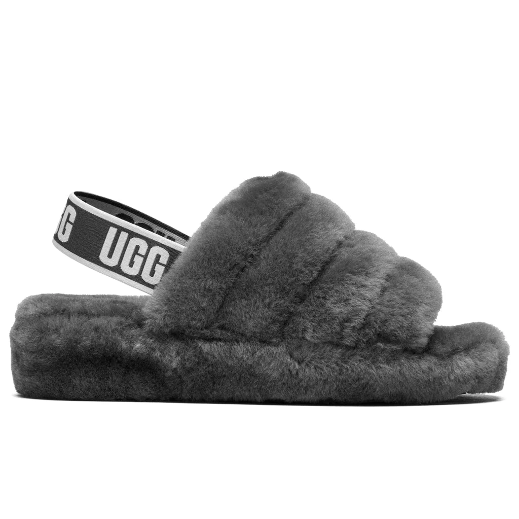 Ugg Women's Fluff Yeah Slide - Charcoal 1 Ugg Women's Fluff Yeah Slide - Charcoal