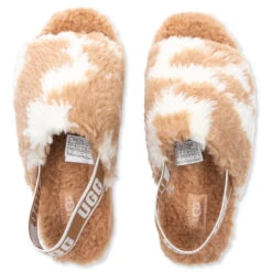 Ugg Women's Fluff Yeah Slide Cow Print - Mesa/Sand -Best Shoes Shop UGG Women s Fluff Yeah Slide Cow Print Mesa Sand 1125592 MSS 11 05 2021 01 4