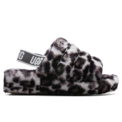 Ugg Women's Fluff Yeah Slide Panther Print - Stormy Grey