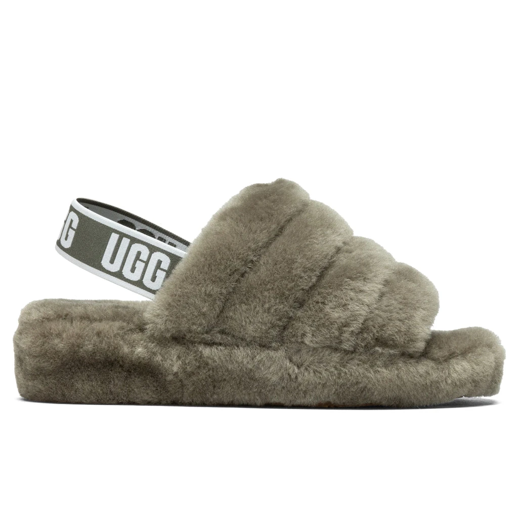 Ugg Women's Fluff Yeah Slide - Burnt Olive 1 Ugg Women's Fluff Yeah Slide - Burnt Olive
