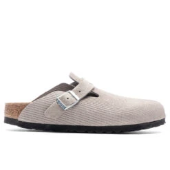 Birkenstock Wide Boston Suede Embossed - Corduroy Stone Coin