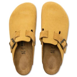 Birkenstock Women's Narrow Boston Suede Embossed - Cork Brown -Best Shoes Shop Women s Narrow Boston Suede Corduroy Cork Brown 1026183 08 06 23 Feature VR 6