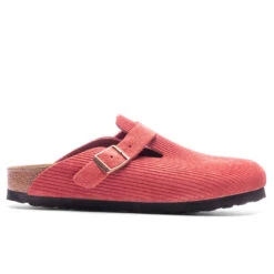 Birkenstock Women's Narrow Boston Suede Embossed - Sienna Red