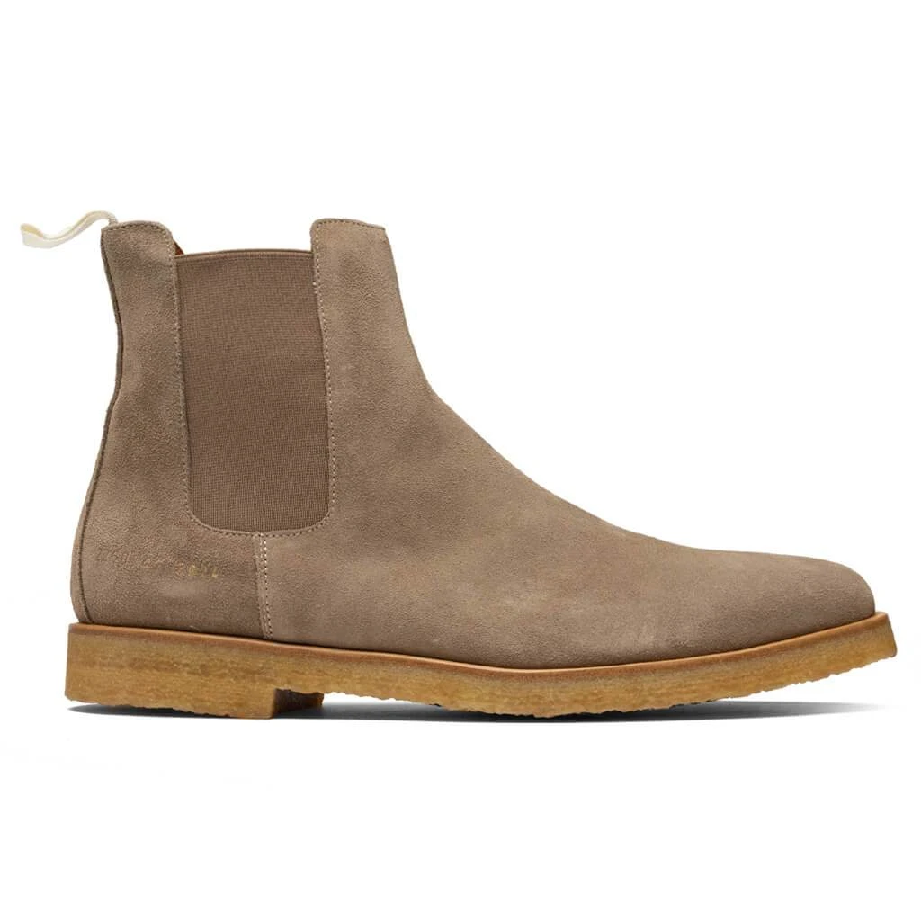 Common Projects Chelsea Boot Suede - Warm Grey 1 Common Projects Chelsea Boot Suede - Warm Grey