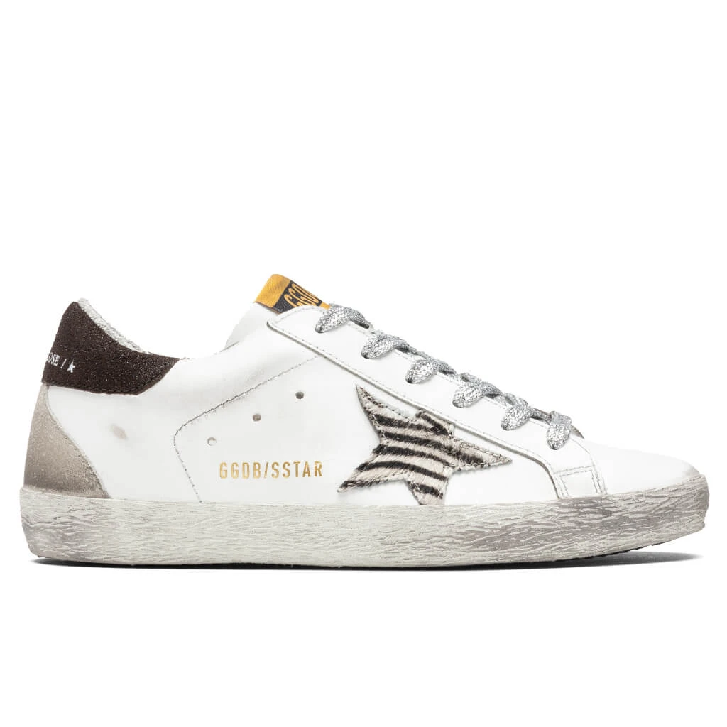Golden Goose Women's Super-Star Sneakers - White/Black/Zebra/Coffee 1 Golden Goose Women's Super-Star Sneakers - White/Black/Zebra/Coffee