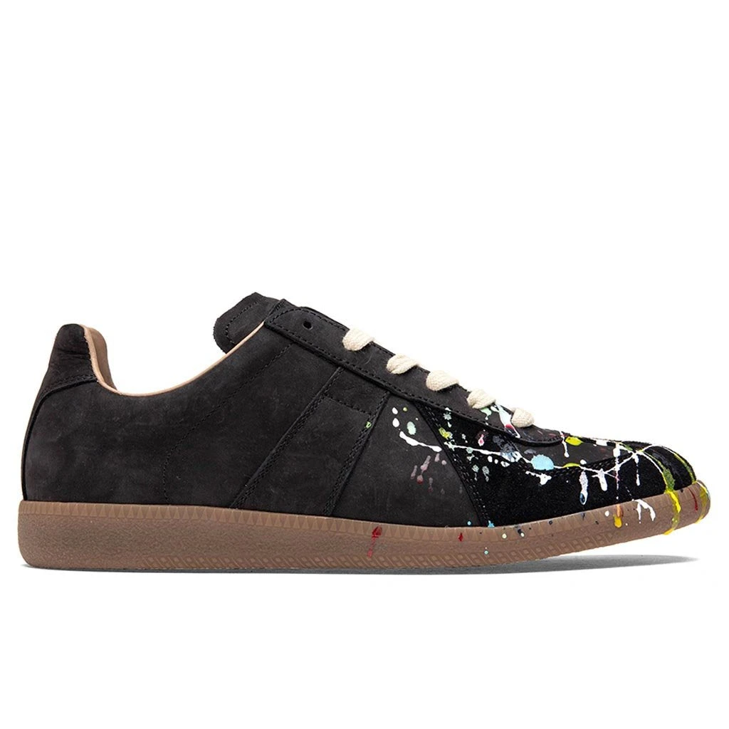 Maison Margiela Replica Low Top Suede Paint Drop - Black/Multi 1 Maison Margiela Replica Low Top Suede Paint Drop - Black/Multi